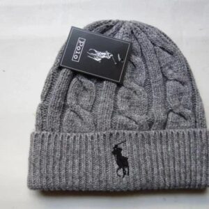 POLO gray knit cap - Classic polo style warmth.