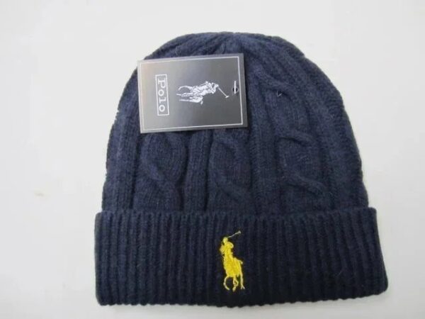 POLO gray knit cap - Classic polo style warmth.