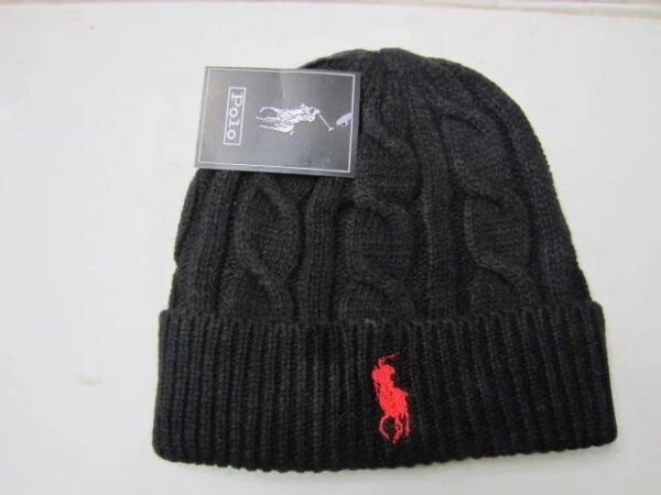 POLO gray knit cap - Classic polo style warmth.
