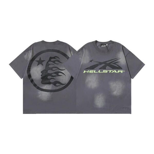 Hellstar American hipster high street washed old vintage print t-shirt