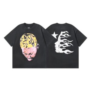 Hellstar American hipster high street washed old vintage print t-shirt