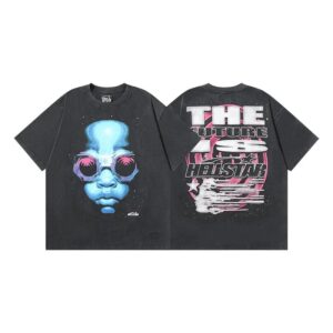 Hellstar American hipster high street washed old vintage print t-shirt