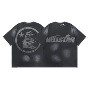 Hellstar American hipster high street washed old vintage print t-shirt
