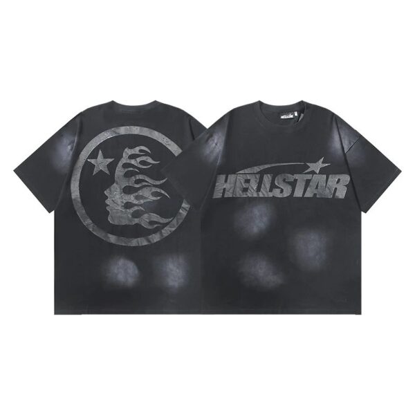 Hellstar American hipster high street washed old vintage print t-shirt