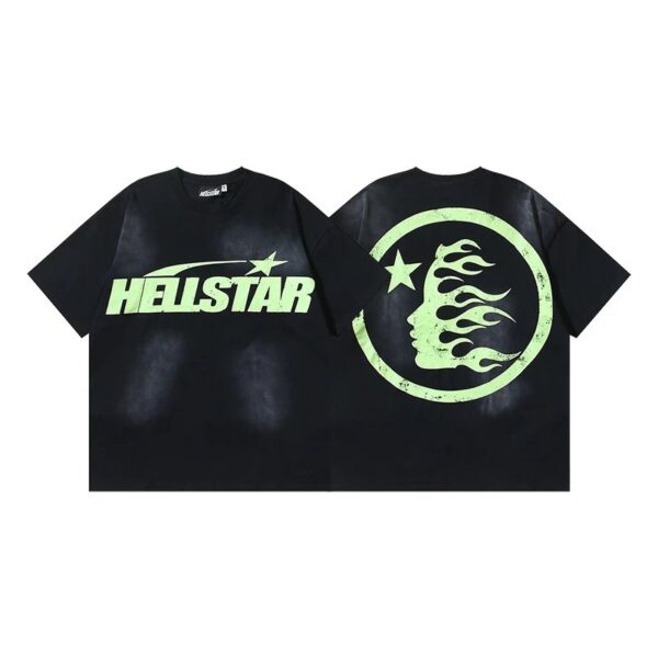 Hellstar American hipster high street washed old vintage print t-shirt