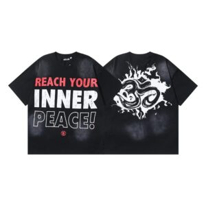 Hellstar American hipster high street washed old vintage print t-shirt