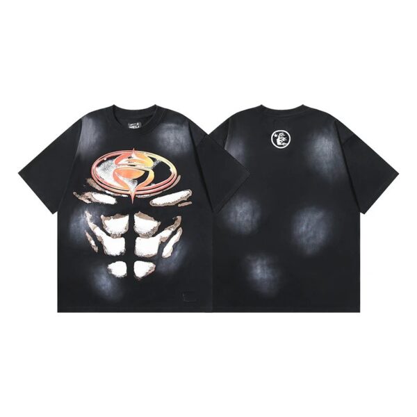 Hellstar American hipster high street washed old vintage print t-shirt