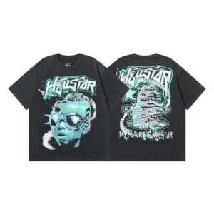 Hellstar American hipster high street washed old vintage print t-shirt
