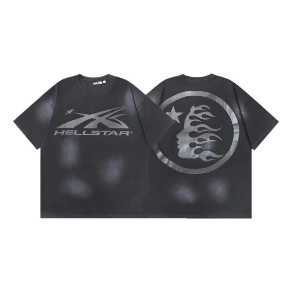 Hellstar American hipster high street washed old vintage print t-shirt
