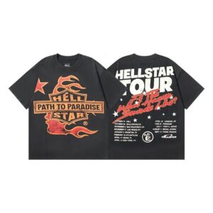 Hellstar American hipster high street washed old vintage print t-shirt
