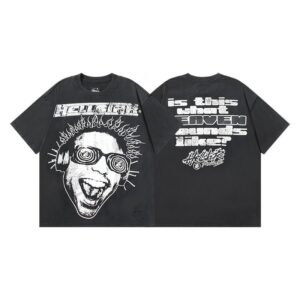 Hellstar American hipster high street washed old vintage print t-shirt