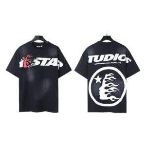 Hellstar American hipster high street washed old vintage print t-shirt