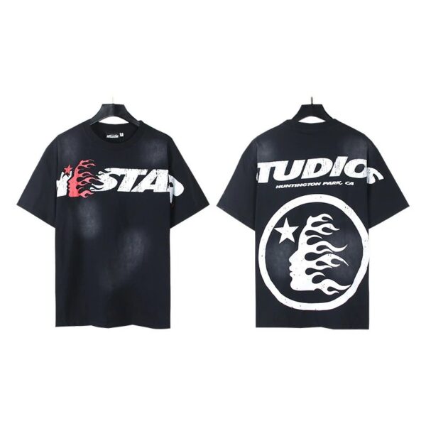 Hellstar American hipster high street washed old vintage print t-shirt