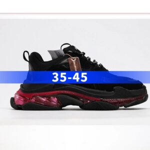 BALENCIAGA 2nd generation ins heightened daddy shoes Black Fuchsia