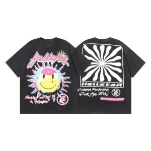 Hellstar American hipster high street washed old vintage print t-shirt