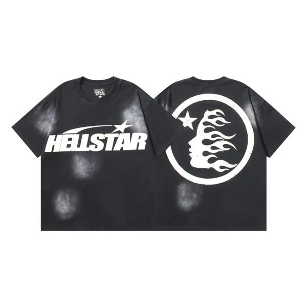 Hellstar American hipster high street washed old vintage print t-shirt