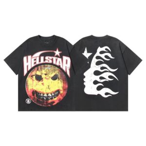 Hellstar American hipster high street washed old vintage print t-shirt