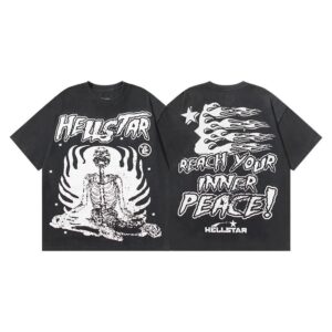 Hellstar American hipster high street washed old vintage print t-shirt
