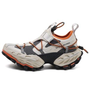 Balenciaga18XL hiking shoes 2025 runway lightweight old thick-soled daddy shoes Rice grey