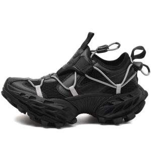 Balenciaga18XL hiking shoes 2025 runway lightweight old thick-soled daddy shoes black