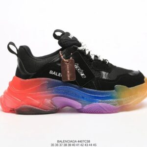 BALENCIAGA 2nd generation ins heightened daddy shoes Black Colorful