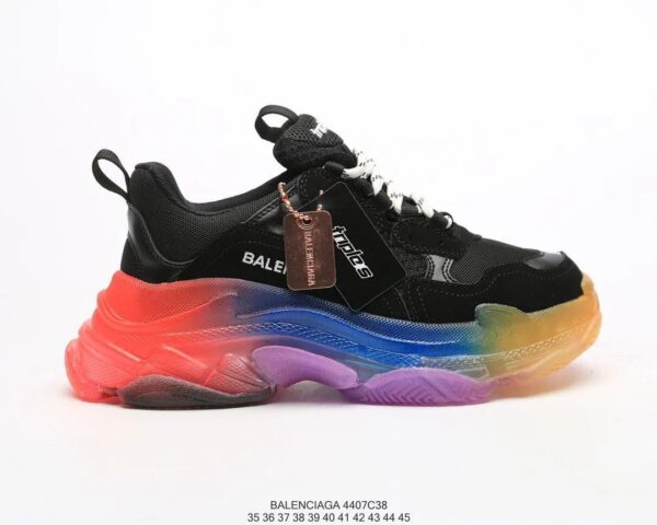 BALENCIAGA 2nd generation ins heightened daddy shoes Black Colorful