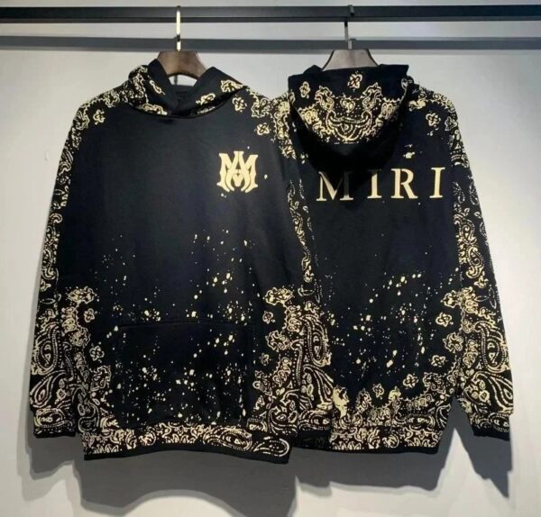 Amiri Logo Print Ink Splash Hoodie Multicolor Collection