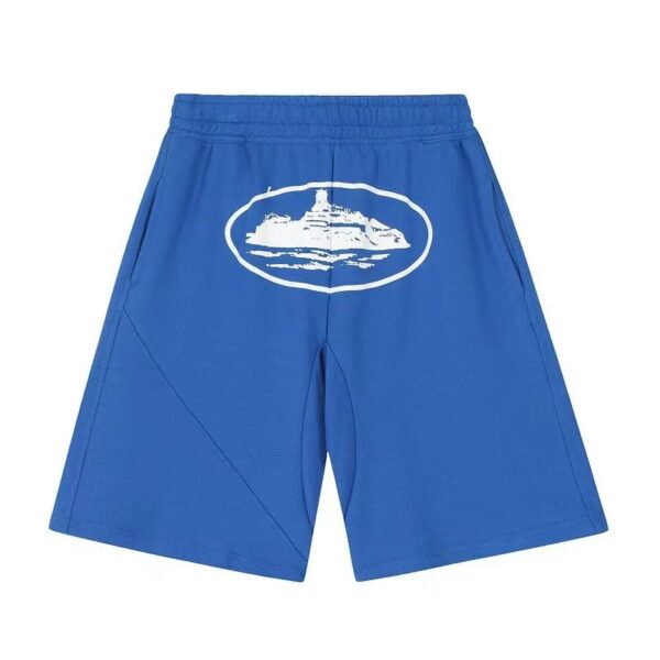 Corteiz logo print multicolor terry shorts