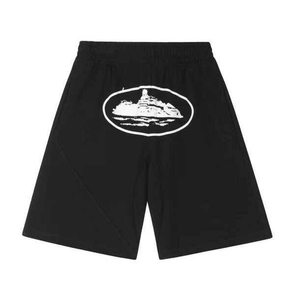 Corteiz logo print multicolor terry shorts