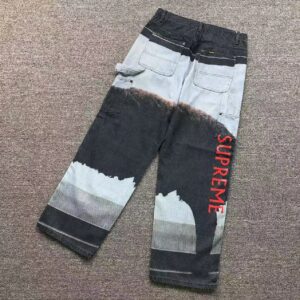 supreme painted high street jeans