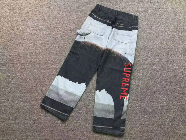 supreme painted high street jeans