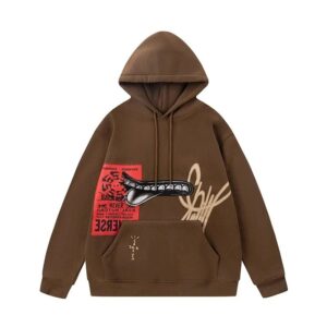 travisscott printed casual hoodie