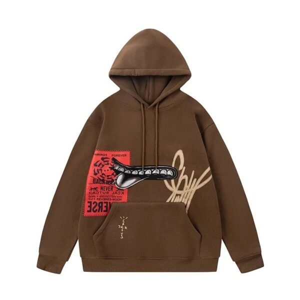 travisscott printed casual hoodie