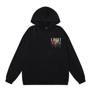 Amiri Logo Print Ink Splash Hoodie Multicolor Collection