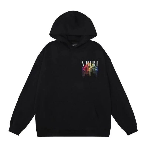 Amiri Logo Print Ink Splash Hoodie Multicolor Collection