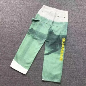 supreme painted high street jeans