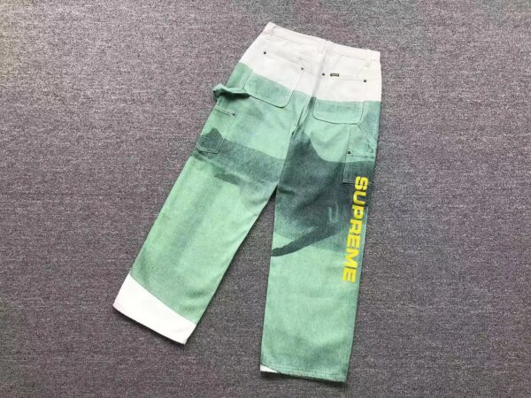 supreme painted high street jeans