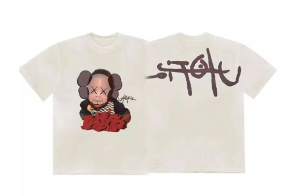 TravisScott&KAWS Portrait Doll T-Shirt