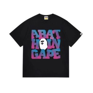 BAPE gradient letters printed short sleeve T-shirt