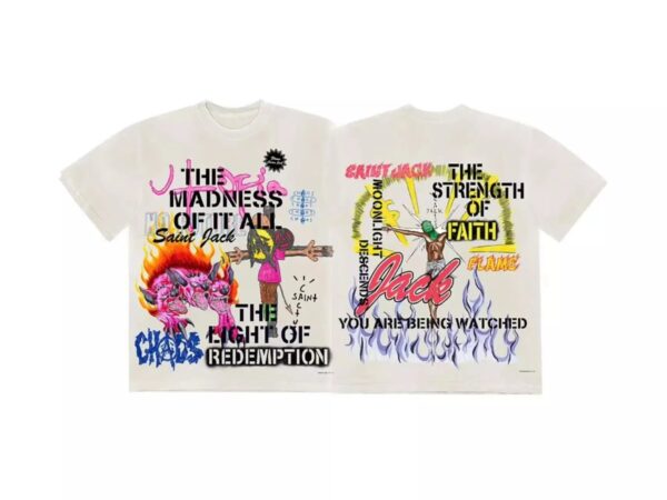 TravisScott&SAINTM Co-Branded Monogrammed Flaming Inferno T-Shirt