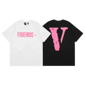 VLONE high quality classic pink big V short sleeve