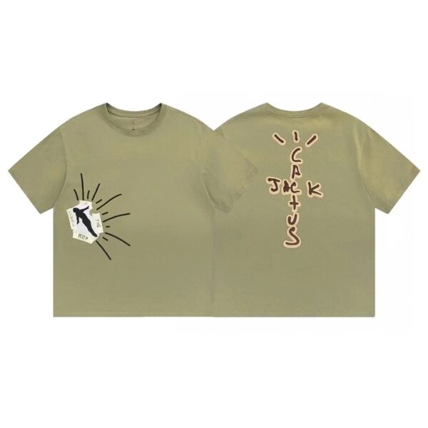 TravisScott Cactus JackAstroWorld Vintage Washed and Aged Fixed Dye Monogrammed Short Sleeve T-Shirt - 图片 2