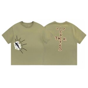 TravisScott Cactus JackAstroWorld Vintage Washed and Aged Fixed Dye Monogrammed Short Sleeve T-Shirt