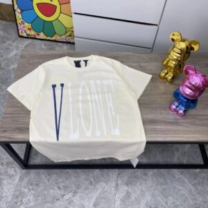 VLONE High-quality oil painting letter print large V short sleeve