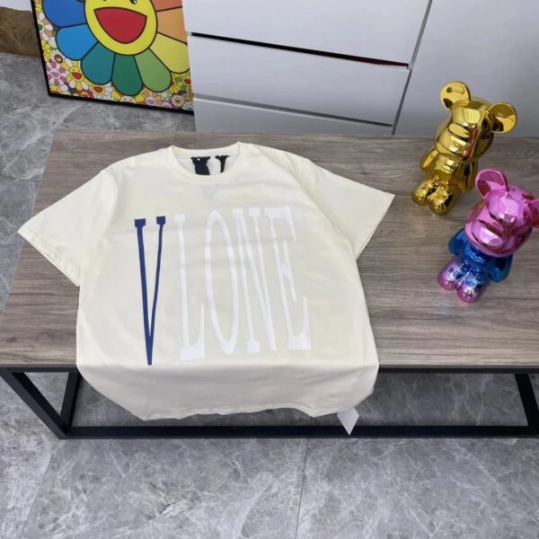 VLONE High-quality oil painting letter print large V short sleeve