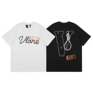 VLONE Reflective Style Stranded Rope Print High Quality Large V Short Sleeve