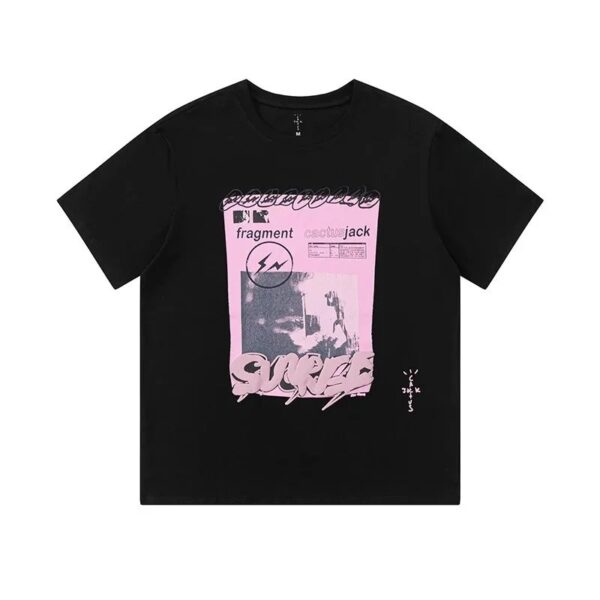 TravisScott Cactus JackxFragment Design Co-Branded Lightning Hiroshi Fujiwara Letter T-Shirt