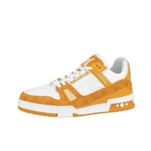 Louis Vuitton trainer sneakers gold and silver