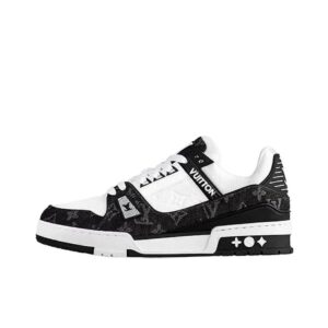 Louis Vuitton trainer sneakers black and white