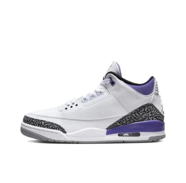 AIR Jordan 3 Retro Hiroshi Fujiwara Lightning Basketball Shoes White purple